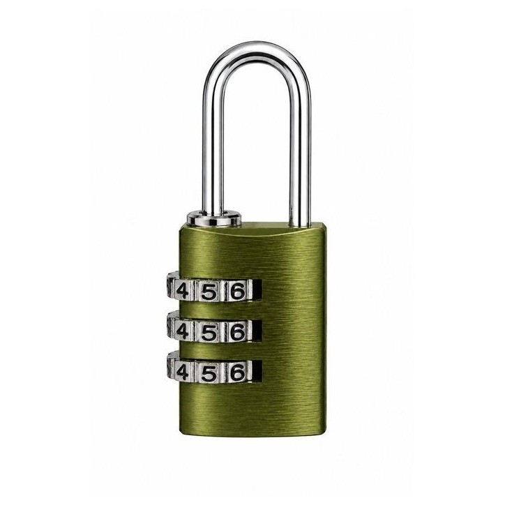Cadenas a combinaison - ABUS - 145/20 - 3 chiffres - Aluminium vert - Usage quotidien