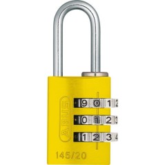 Cadenas a combinaison - ABUS - 145/20 - 3 chiffres - Aluminium jaune -