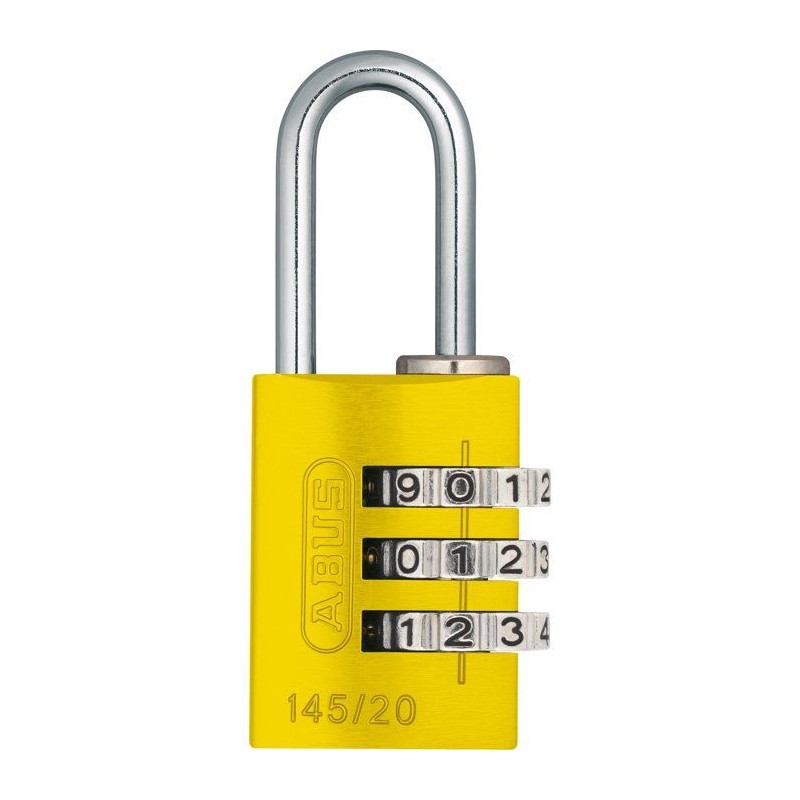 Cadenas a combinaison - ABUS - 145/20 - 3 chiffres - Aluminium jaune -