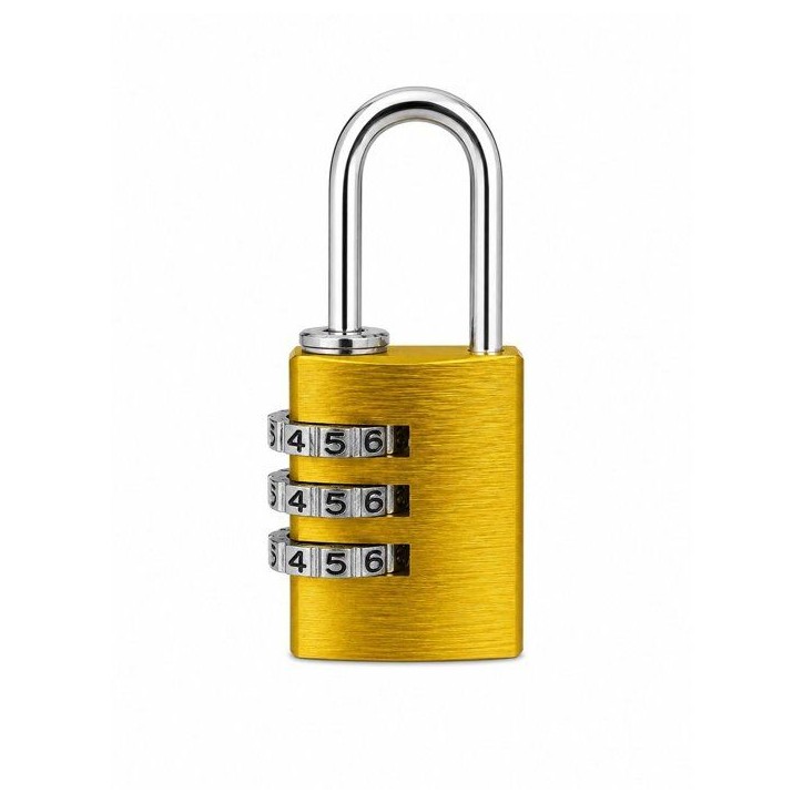 Cadenas a combinaison - ABUS - 145/20 - 3 chiffres - Aluminium jaune - Compact et léger