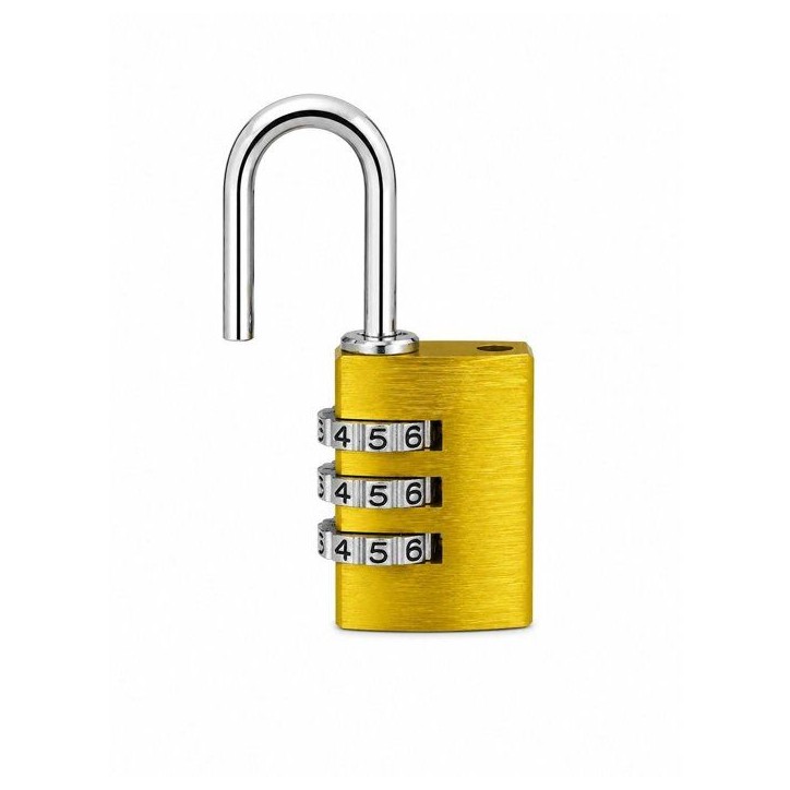 Cadenas a combinaison - ABUS - 145/20 - 3 chiffres - Aluminium jaune - Compact et léger