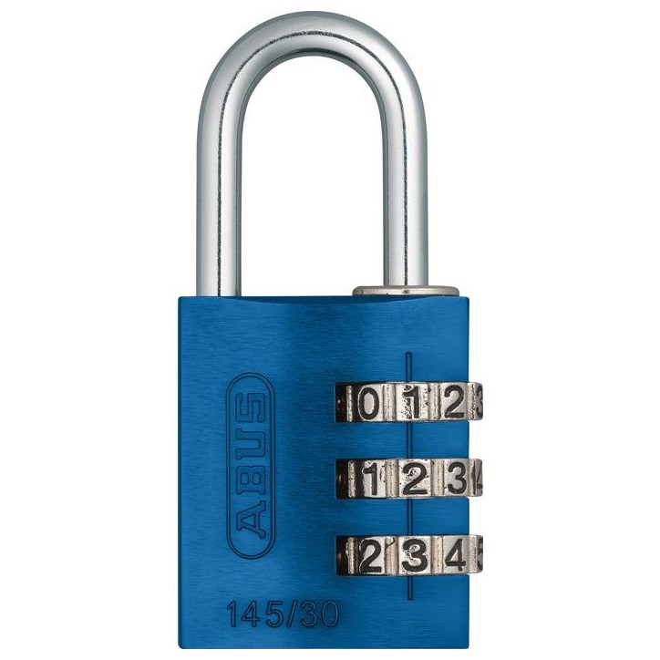 Cadenas a combinaison - ABUS - 145/30 - 3 chiffres - Aluminium bleu - Compact et robuste