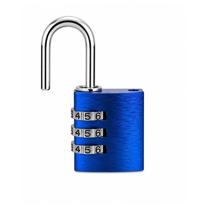 Cadenas a combinaison - ABUS - 145/30 - 3 chiffres - Aluminium bleu - Compact et robuste