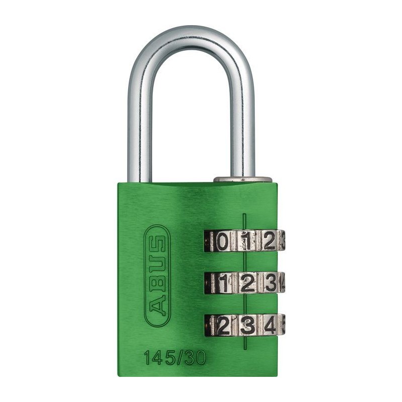Cadenas a combinaison - ABUS - 145/30 - 3 chiffres - Aluminium vert -