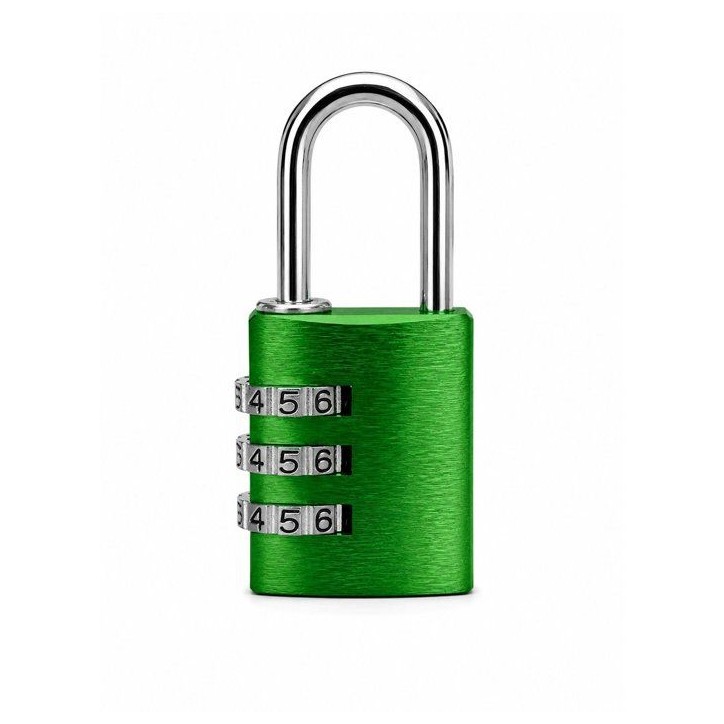 Cadenas a combinaison - ABUS - 145/30 - 3 chiffres - Aluminium vert - Usage voyage