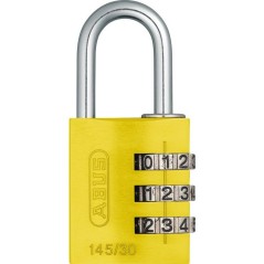 Cadenas a combinaison - ABUS - 145/30 - 3 chiffres - Aluminium jaune -