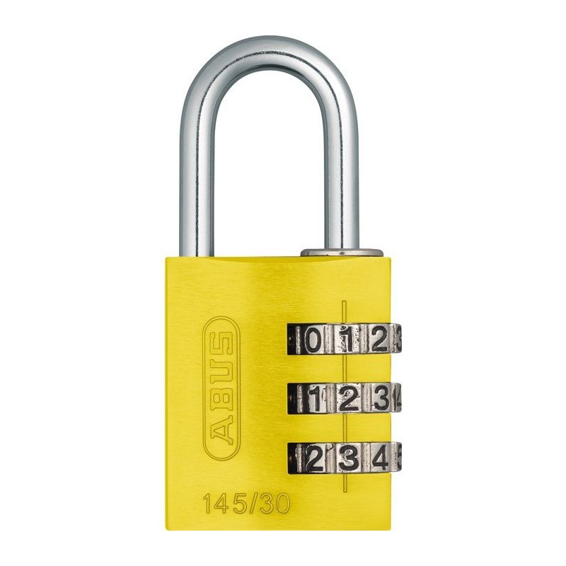 Cadenas a combinaison - ABUS - 145/30 - 3 chiffres - Aluminium jaune -