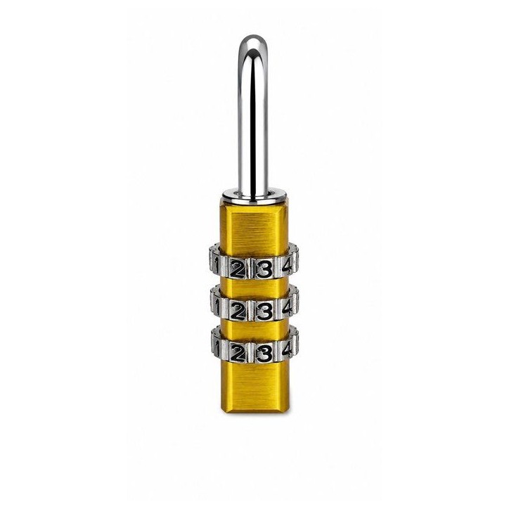 Cadenas a combinaison - ABUS - 145/30 - 3 chiffres - Aluminium jaune - Facile a utiliser