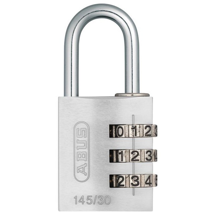 Cadenas a combinaison - ABUS - 145/30 - 3 chiffres - Aluminium argent - Format renforcé