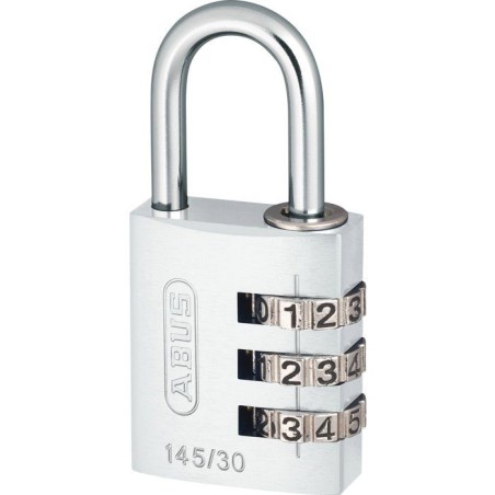 Cadenas a combinaison - ABUS - 145/30 - 3 chiffres - Aluminium argent - Format renforcé