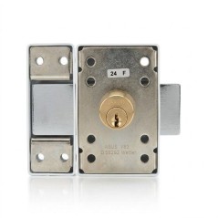 Verrou de porte - ABUS - V83 CB 45 W - a bouton - Blanc - Coffre acier