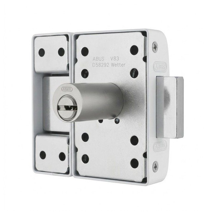 Verrou de porte haute sécurité - ABUS - VP12R CB 45 W - a bouton - Blanc - 12 goupilles Verrou de porte haute sécurité - ABUS - VP12R CB 45 W - a bouton - Blanc - 12 goupilles
