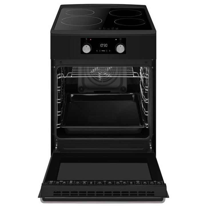 Piano de cuisson induction - AMICA - ACID605N/1 - 4 foyers - 1 four - 50 cm - Noir