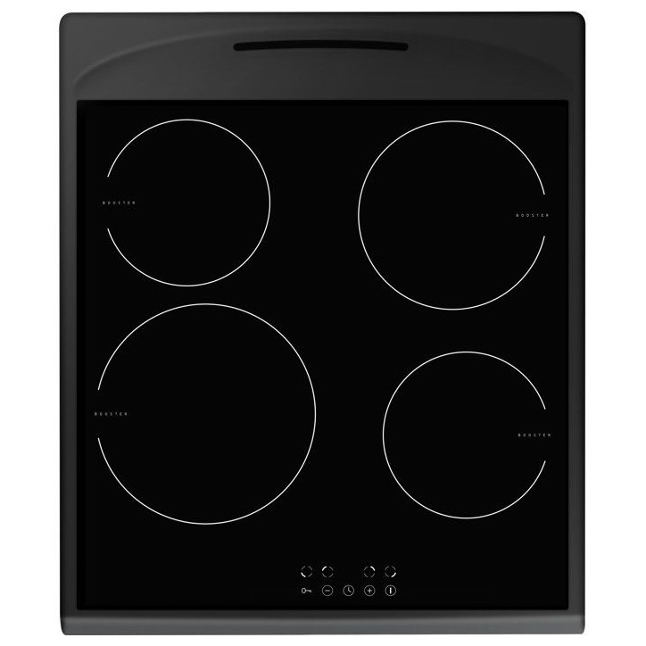 Piano de cuisson induction - AMICA - ACID605N/1 - 4 foyers - 1 four - 50 cm - Noir