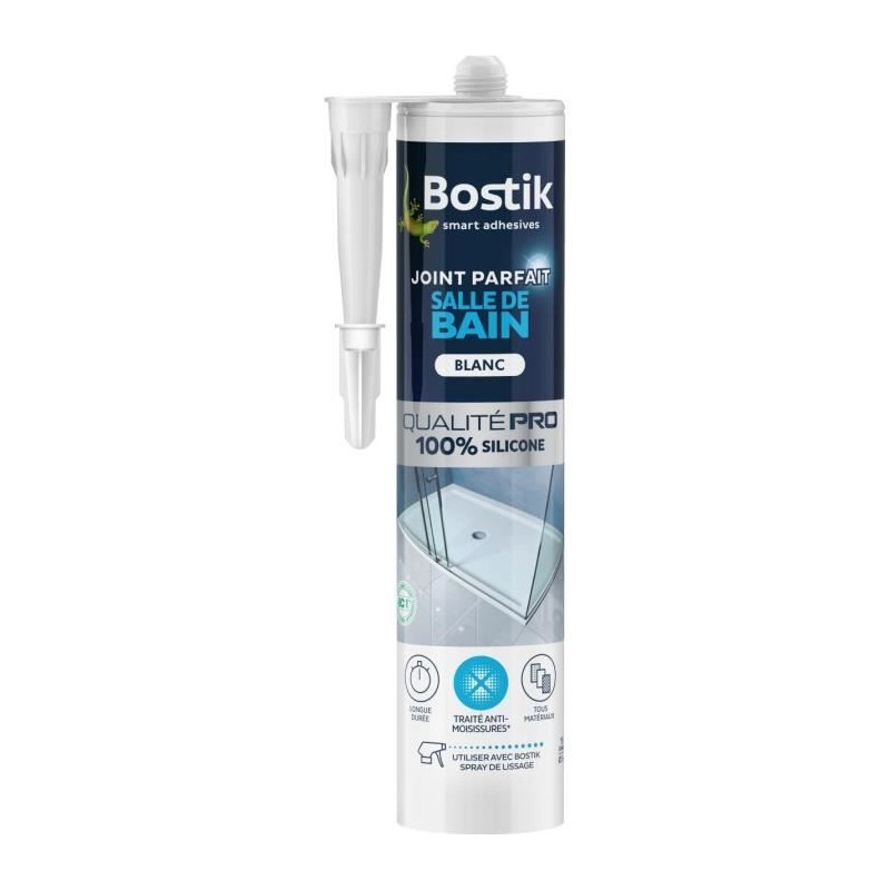 Mastic salle de bain - BOSTIK - Joint Parfait - Étanchéité silicone Mastic salle de bain - BOSTIK - Joint Parfait - Étanchéité silicone