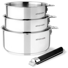Set de 3 casseroles - ARTHUR MARTIN – 16-18-20 cm - Acier Inoxydable