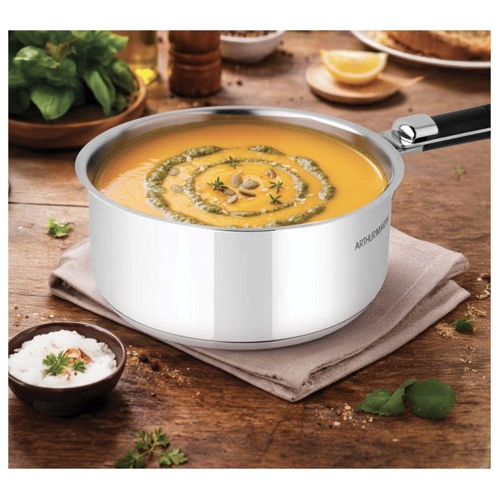 Set de 3 casseroles - ARTHUR MARTIN – 16-18-20 cm - Acier Inoxydable - Tous feux dont induction – poignée amovible Set de 3 casseroles - ARTHUR MARTIN – 16-18-20 cm - Acier Inoxydable - Tous feux dont induction – poignée amovible