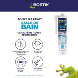 Mastic salle de bain - BOSTIK - Joint Parfait - Étanchéité silicone