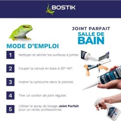 Mastic salle de bain - BOSTIK - Joint Parfait - Étanchéité silicone