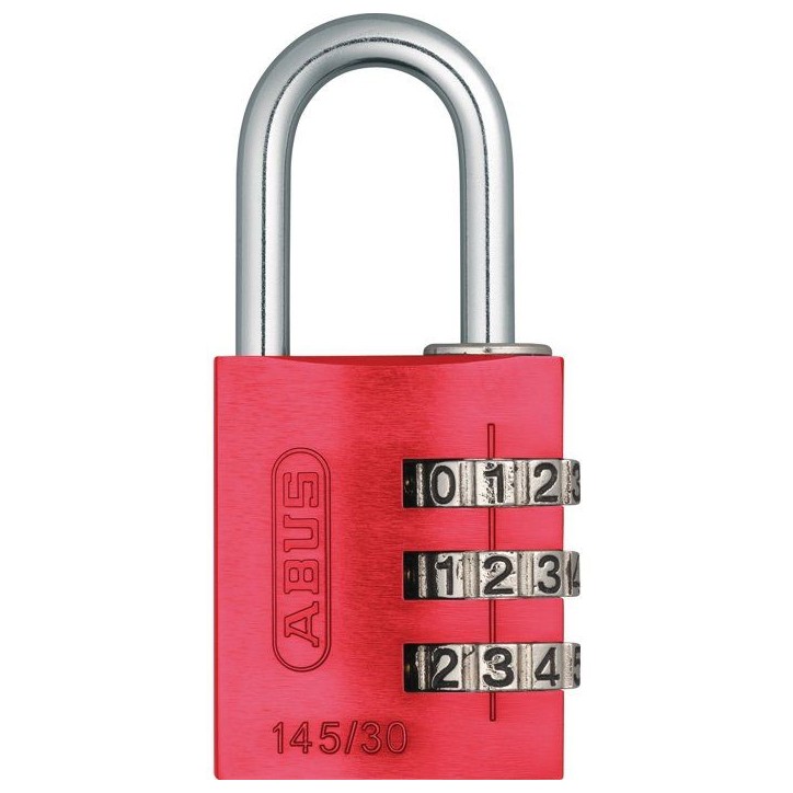 Cadenas a combinaison - ABUS - 145/30 - 3 chiffres - Aluminium rouge - Sans clé Cadenas a combinaison - ABUS - 145/30 - 3 chiffres - Aluminium rouge - Sans clé
