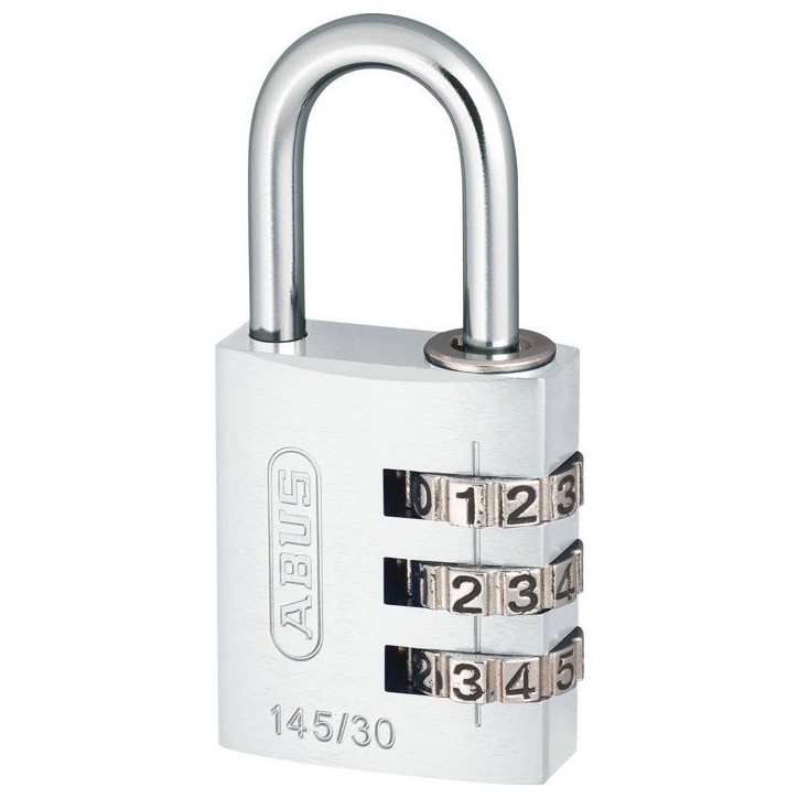 Cadenas a combinaison - ABUS - 145/30 - 3 chiffres - Aluminium titanium - Léger et résistant