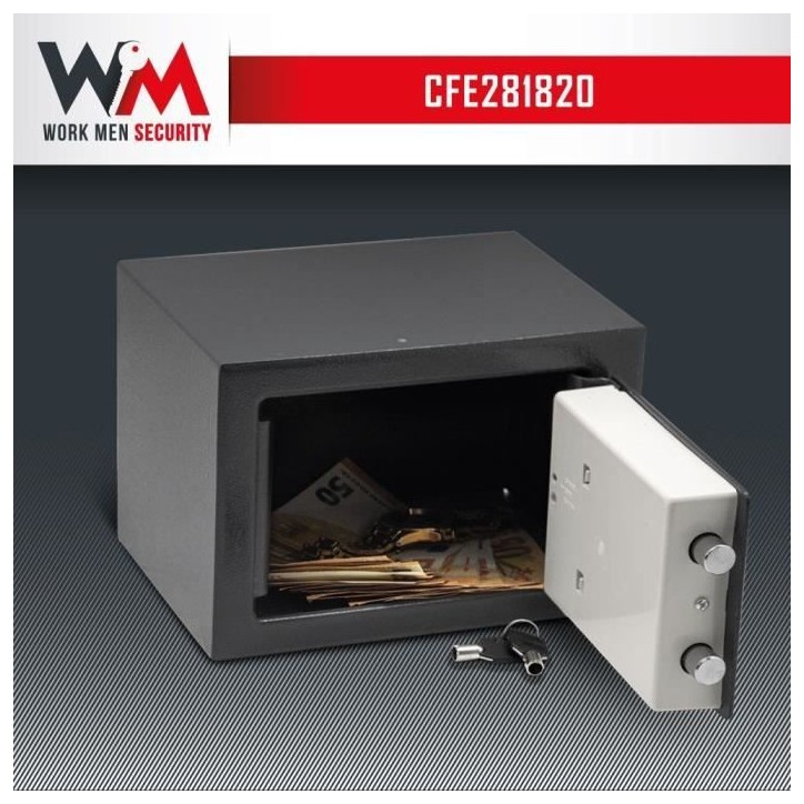Coffre fort électronique - Work Men Security - CFE281820 - Dimensions extérieur 28 x 20 x 18 cm Coffre fort électronique - Work Men Security - CFE281820 - Dimensions extérieur 28 x 20 x 18 cm