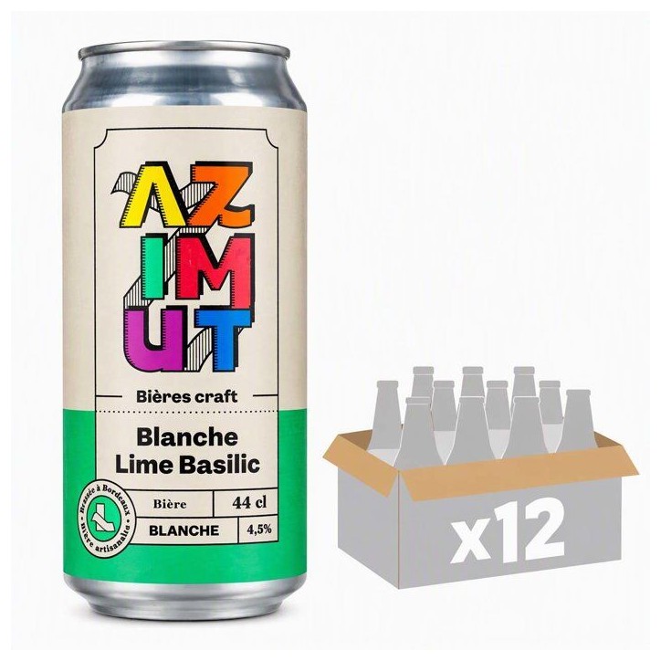 Azimut - Lime Basilic - Biere Blanche - 4,5% Vol. - 12x44cl