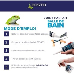 Mastic salle de bain - BOSTIK - Joint Parfait - Étanchéité silicone