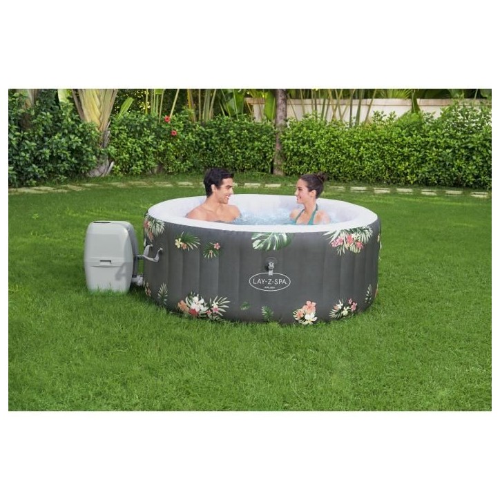Spa gonflable BESTWAY - Lay-Z-Spa Aruba - 170 x 66 cm - 2 a 3 places - Rond (Inclus : couverture, cartouche et diffuseur)