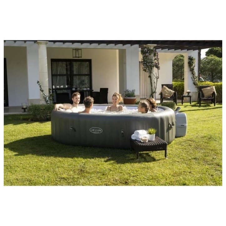 Spa gonflable BESTWAY - Lay-Z-Spa Mauritius - 270 x 180 x 71 cm - 5 a 7 places - Ovale (Couverture, cartouche et diffuseur)