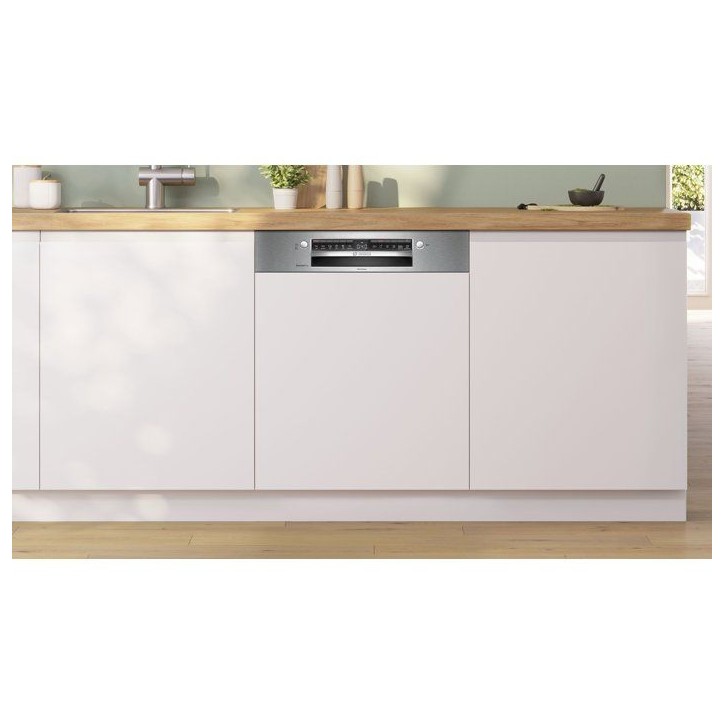 Lave-vaisselle semi-encastrable BOSCH SMI4HCS07E SER4 - 14 couverts - Induction - L60cm - 42 dB - Classe C - Inox Lave-vaisselle semi-encastrable BOSCH SMI4HCS07E SER4 - 14 couverts - Induction - L60cm - 42 dB - Classe C - Inox