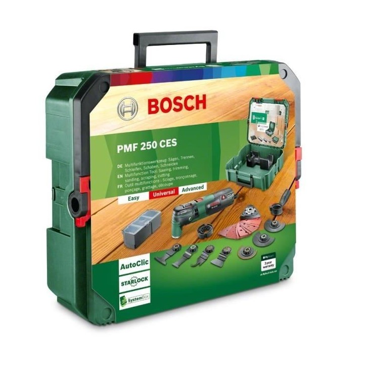 Outil multifonction Bosch - PMF 250 CES - Electrique - 20 Accessoires - Vert Outil multifonction Bosch - PMF 250 CES - Electrique - 20 Accessoires - Vert