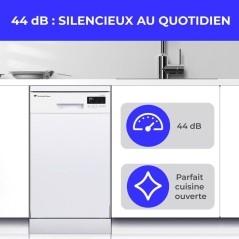 Lave-vaisselle pose libre CONTINENTAL EDISON CELV1044CW - 10 couverts