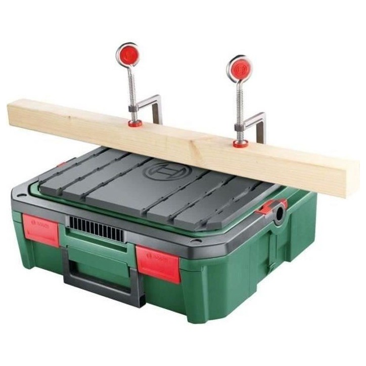 BOSCH Boîte de rangement SystemBox - Taille S + Etabli de Sciage BOSCH Boîte de rangement SystemBox - Taille S + Etabli de Sciage