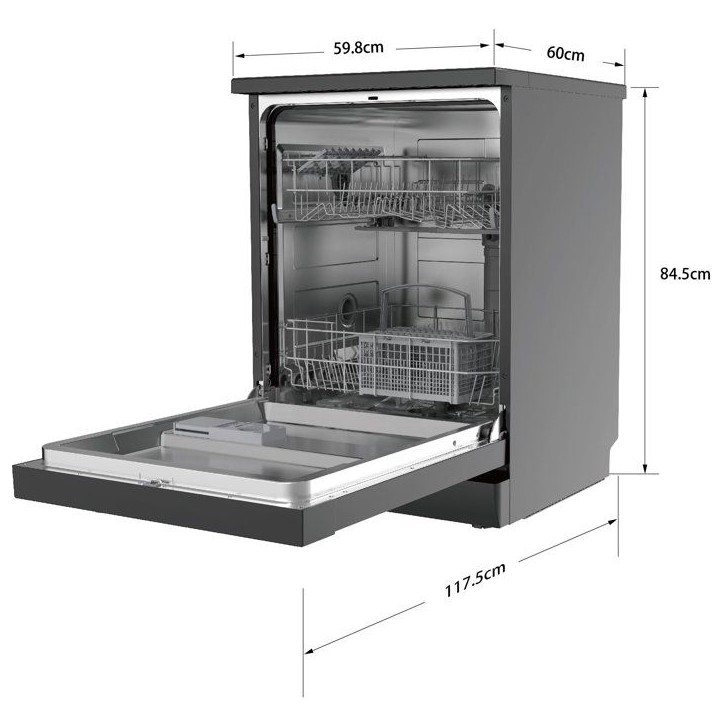 Lave-vaisselle pose libre CONTINENTAL EDISON CELV1247CB - 12 couverts - L60cm - Classe C - 47dB - Noir Lave-vaisselle pose libre CONTINENTAL EDISON CELV1247CB - 12 couverts - L60cm - Classe C - 47dB - Noir