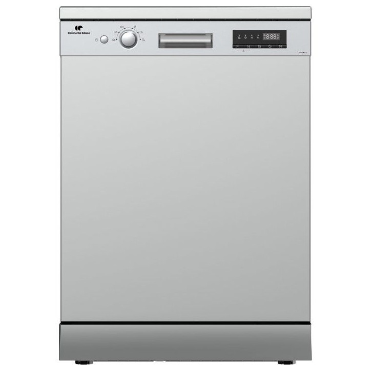 Lave-vaisselle pose libre CONTINENTAL EDISON CELV1247CS - 12 couverts - L60cm - Classe C - 47dB - Silver