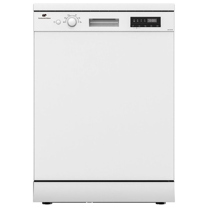 Lave-vaisselle pose libre CONTINENTAL EDISON CELV1247CW - 12 couverts - L60cm - Classe C - 47dB - Blanc