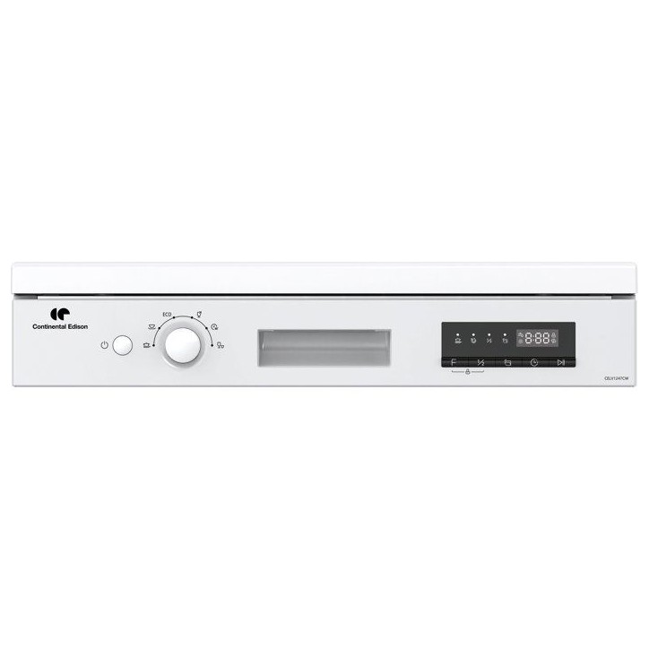 Lave-vaisselle pose libre CONTINENTAL EDISON CELV1247CW - 12 couverts - L60cm - Classe C - 47dB - Blanc