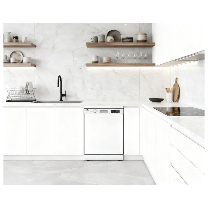 Lave-vaisselle pose libre CONTINENTAL EDISON CELV1247CW - 12 couverts - L60cm - Classe C - 47dB - Blanc