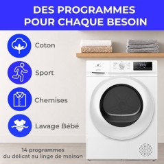 Seche-linge pompe a chaleur CONTINENTAL EDISON CESL9PCWD - 9 kg - L60c