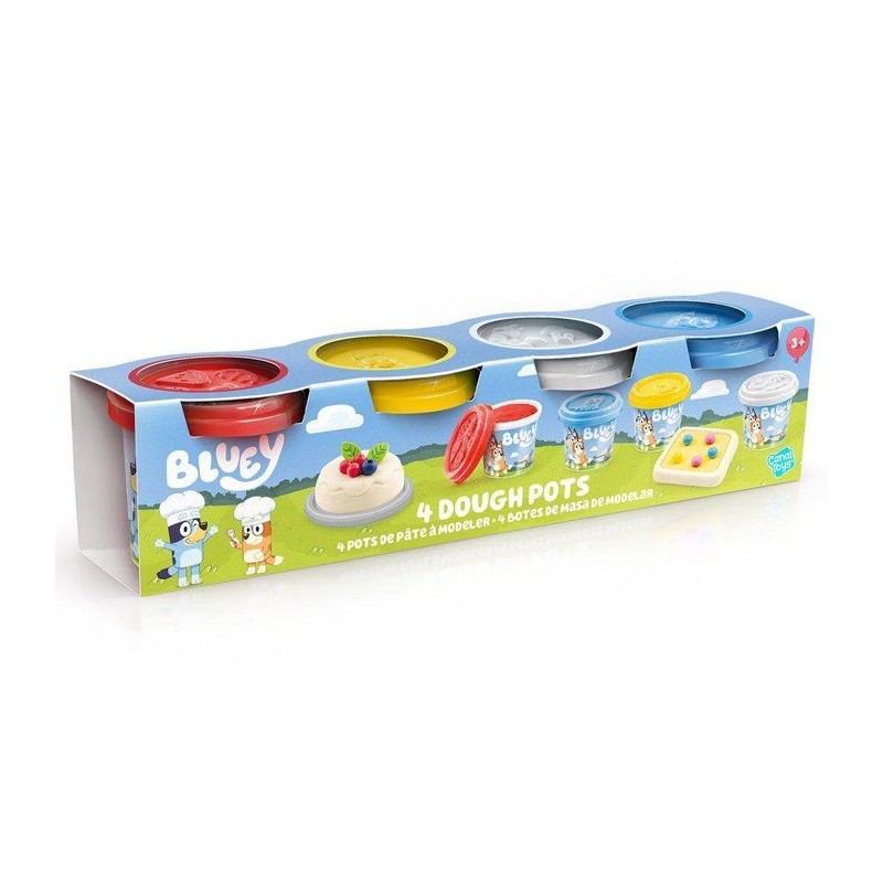Bluey 3 Pots de Pâte a modeler + 1 Figurine Empreinte