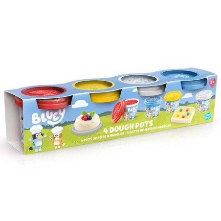 Bluey 3 Pots de Pâte a modeler + 1 Figurine Empreinte