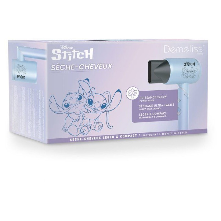 Seche-cheveux - DEMELISS - Disney Stitch - Compact - Léger - Design exclusif Seche-cheveux - DEMELISS - Disney Stitch - Compact - Léger - Design exclusif