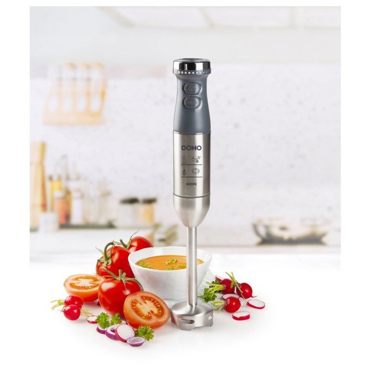 Mixeur plongeant - DOMO - Multifonction - 600 W - Fonction Turbo - 4 lames inox Mixeur plongeant - DOMO - Multifonction - 600 W - Fonction Turbo - 4 lames inox