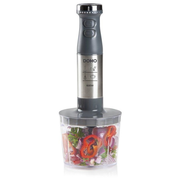 Mixeur plongeant - DOMO - Multifonction - 600 W - Fonction Turbo - 4 lames inox Mixeur plongeant - DOMO - Multifonction - 600 W - Fonction Turbo - 4 lames inox