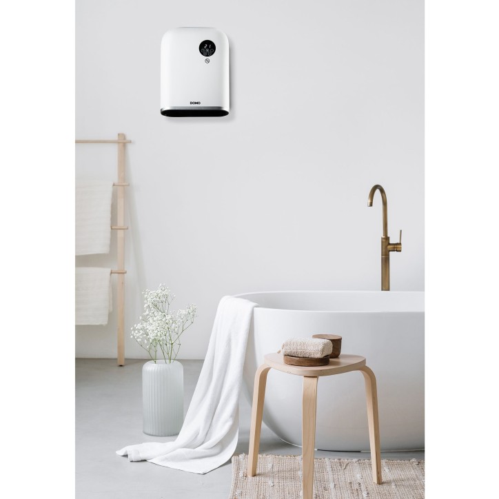 Chauffage pour salle de bain - 2000 W - Domo - DO7357F - Wifi + télécommande - Fonction éco - Ecran led - Mural / pose libre