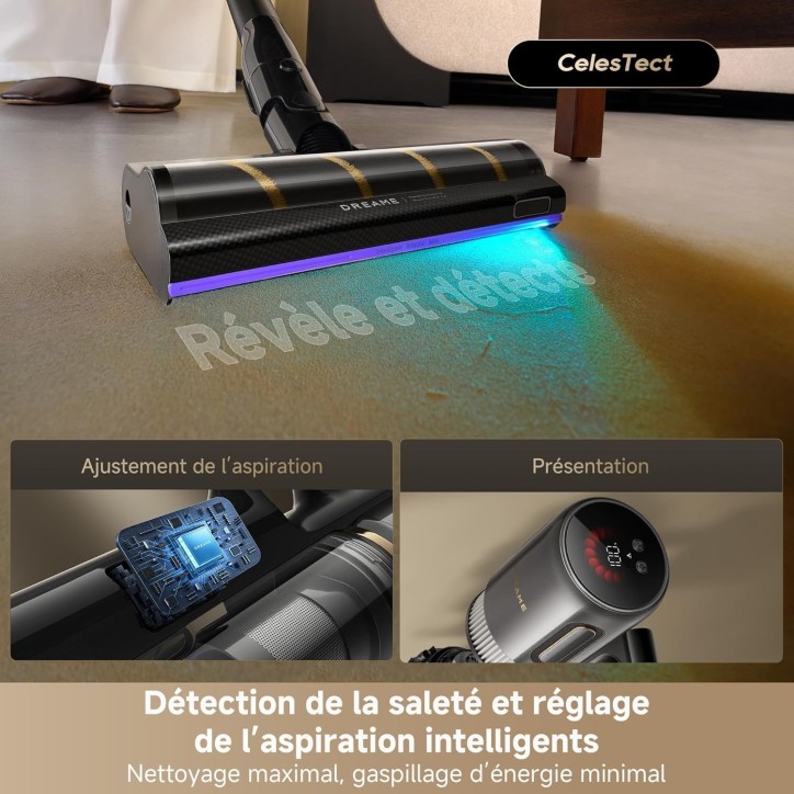 DREAME V20 Pro - Aspirateur Balai sans Fil - Nettoyage des Bords a 0 mm - Sols Durs, Tapis et Poils - Puissance Aspiration 210AW DREAME V20 Pro - Aspirateur Balai sans Fil - Nettoyage des Bords a 0 mm - Sols Durs, Tapis et Poils - Puissance Aspiration 210AW