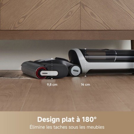 DREAME H14 Pro TangleCut - Aspirateur Laveur sans fil - 18 kPa - Design Plat 180° - Nettoyage de la Brosse 60°C - Séchage sil