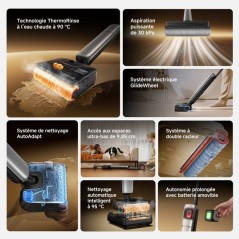 Aspirateur laveur sans fil - DREAME T15 Pro Heat - Aspiration haute pe