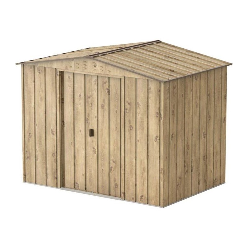 Abri de jardin en métal imitation bois - DURAMAX - 4,75m² + kit d'an